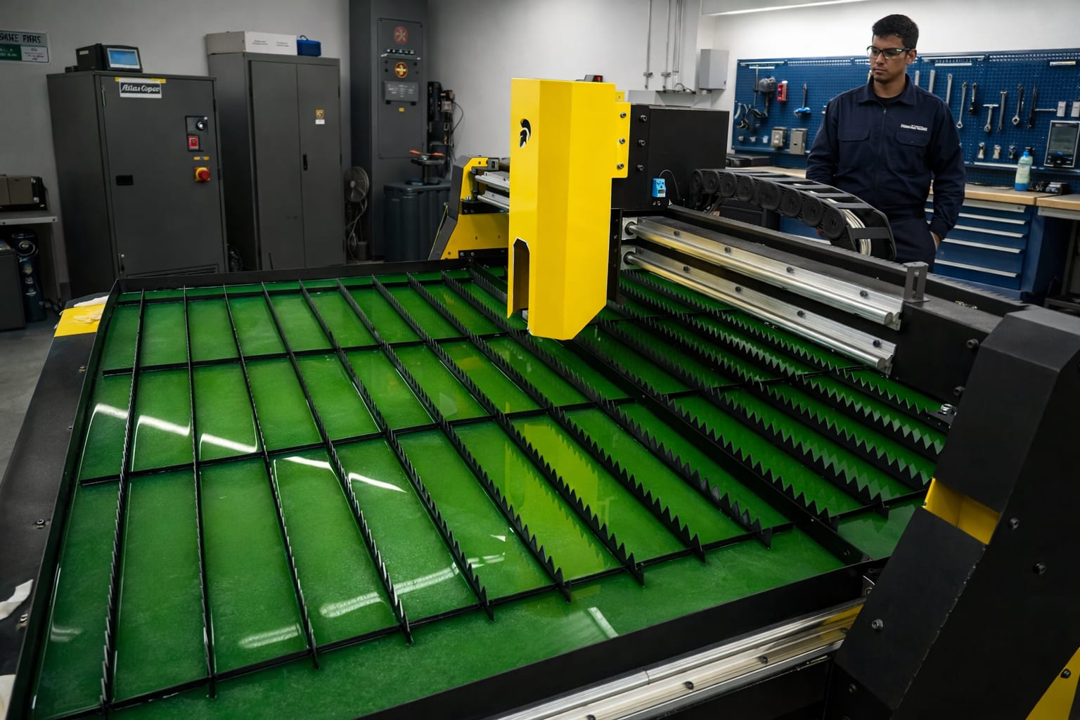 Mesa de corte por plasma Spartan CNC en el taller